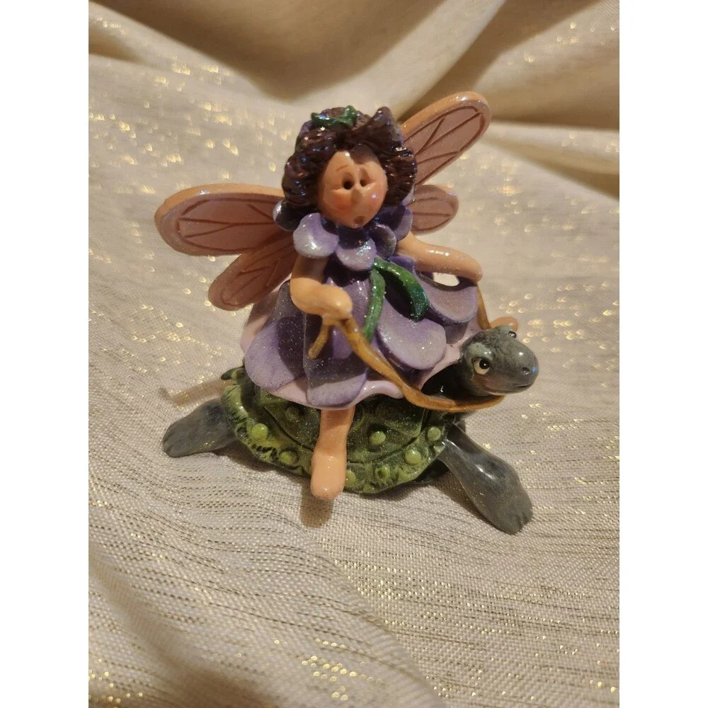 1999 Donna Little Enesco Fairy Riding Turtle 3.5-4